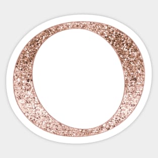 O rose gold glitter monogram letter Sticker